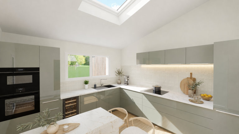 Extension de maison à Goven : une cuisine plus grande et plus lumineuse